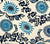 China Seas Fabric: Flora Print - Custom Multi Navy / Blue on White Belgian Linen / Cotton