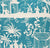 China Seas Fabric: Lyford Background - Custom Turquoise on White Belgian Linen / Cotton