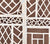 China Seas Wallpaper: Lyford Trellis - Custom Beiges / Blue on Brown (FIVE YARD MINIMUM)