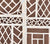 China Seas Wallpaper: Lyford Trellis - Custom Beiges / Blue on Brown (FIVE YARD MINIMUM)