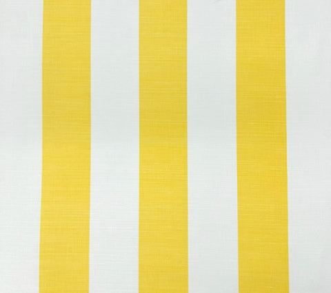 China Seas Fabric: Sand Bar Stripe 3"- Custom Yellow on White Belgian Linen / Cotton