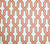 China Seas Fabric Gorrivan Fretwork Custom Taupe Shrimp Orange geometric print on White Belgian Linen Cotton