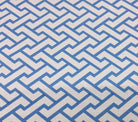 China Seas Fabric: Aga - Custom New French Blue on Light-Tint Belgian Linen/Cotton