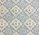 China Seas Fabric: New Batik - Custom Zibby Blue / Brown on Cream Suncloth