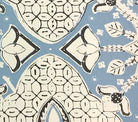 China Seas Fabric: New Batik - Custom Zibby Blue / Brown on Cream Suncloth detail