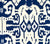 China Seas Fabric: Island Ikat - Custom Navy on White Belgian Linen / Cotton