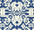 China Seas Fabric: Island Ikat - Royal Blue on White Belgian Linen / Cotton