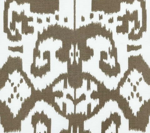 China Seas Fabric: Island Ikat - Custom Greige on Tinted Belgian Linen / Cotton