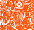 China Seas Fabric: Bonaire II - Custom New Orange on White Belgian Linen / Cotton