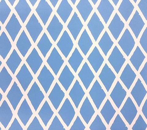 China Seas Wallpaper: Lyford Diamond Blotch - Custom French Blue on White Paper
