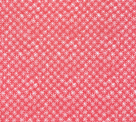 China Seas Fabric: New Balinese Star - Magenta on White Linen