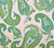 China Seas Fabric: Pasha Paisley - Custom Multi Greens on Tan Linen