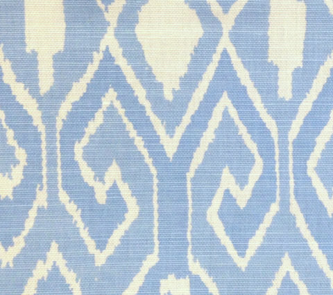 China Seas Fabric: Aqua 4 - Custom Zibby Blue on Tinted Belgian Linen / Cotton