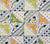 China Seas Fabric: Sunnyjim Batik - Custom Multi Greens / Tan on Tinted Belgian Linen / Cotton