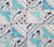 China Seas Fabric: Sunnyjim Batik - Custom Multi Turquoise / Navy on Tinted Belgian Linen / Cotton