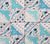 China Seas Fabric: Sunnyjim Batik - Custom Multi Turquoise / Navy on Tinted Belgian Linen / Cotton