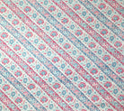 China Seas Fabric: Lim Diagonal - Custom Vapor / Magenta on Tan 100% Belgian Linen
