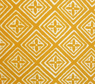 China Seas Fabric: Fiorentina - Custom Gold Maize yellow geometric diamond print on Tinted 100% Belgian Linen