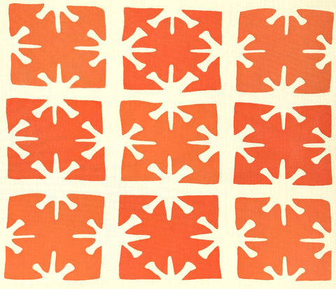 China Seas Fabric: Georgia Large Scale - Custom Tangerine / Orange on Vellum Suncloth (OUTDOOR)