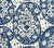 Quadrille Fabric: Joel's Paisley - Custom Color New Navy on Oyster
