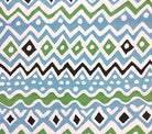 Alan Campbell Fabric: Cap Ferrat - Custom Turquoise / Green / Brown on White Belgian Linen/Cotton