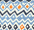 Alan Campbell Fabric: Cap Ferrat - Custom Navy / Blue / Orange on Tinted Belgian Linen / Cotton