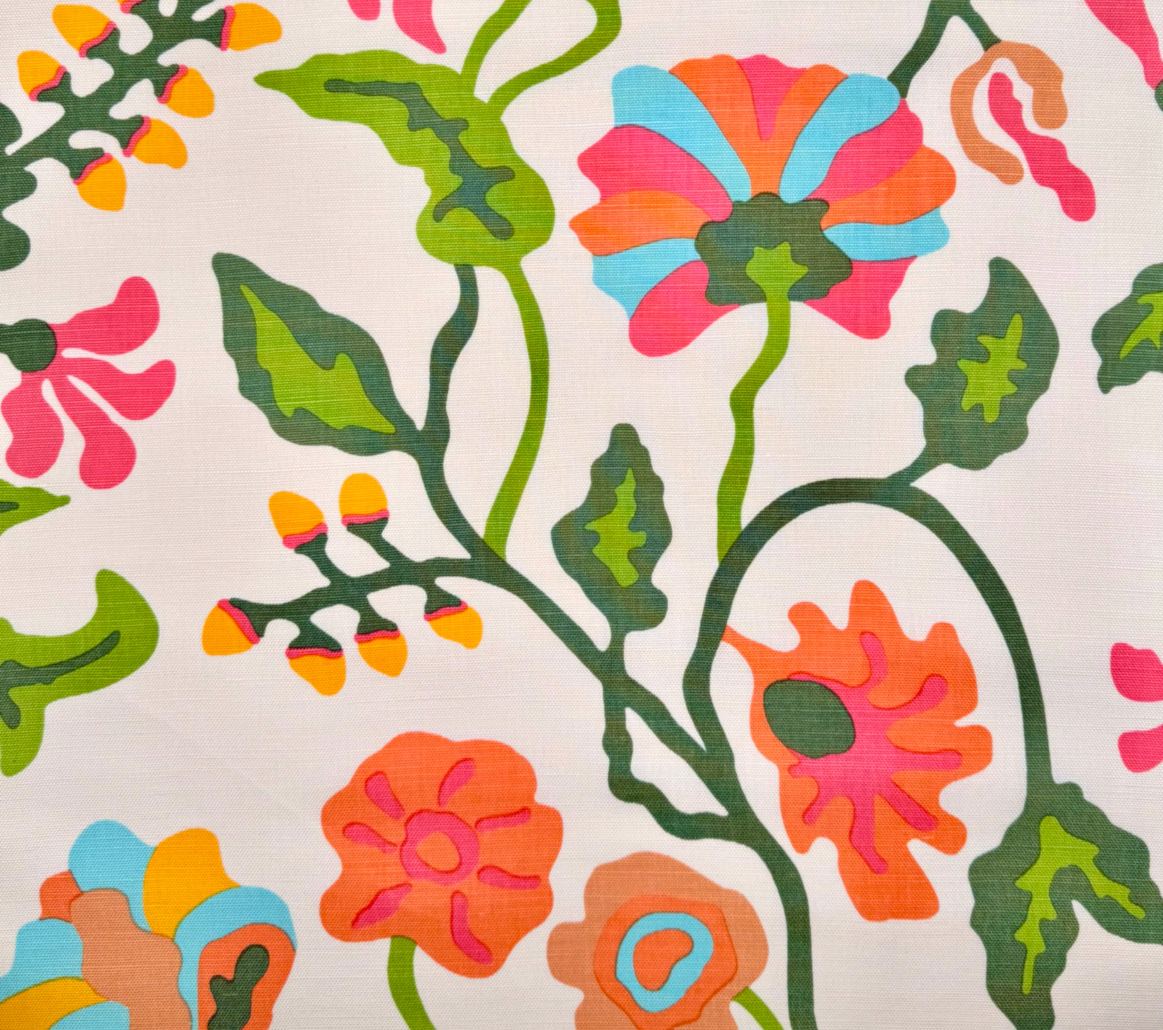 Colorful floral pattern on a beige background