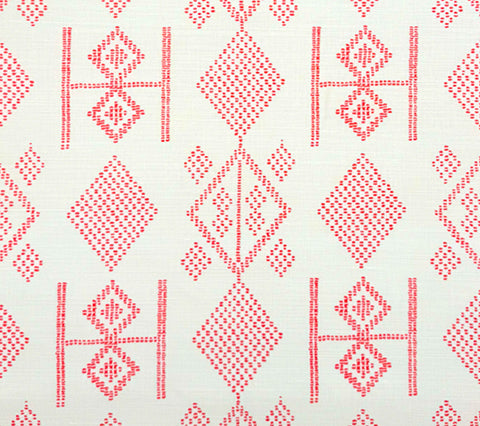 Alan Campbell Fabric: Vacances - Custom Melon on Tinted Belgian Linen / Cotton