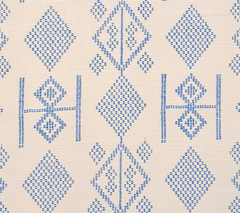 Alan Campbell Fabric: Vacances - Custom Turquoise on Tinted Belgian Linen / Cotton