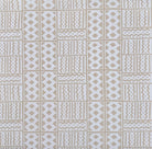 Patterned tile design with geometric shapes on a beige background