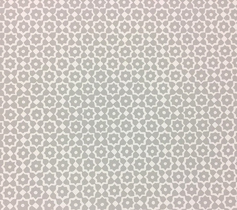 Alan Campbell Wallpaper Brenta Custom Gray on White Paper Geometric Floral