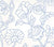 Alan Campbell Wallpaper: Potalla Outline - Custom French Blue on White Paper (5 YARD MINIMUM)