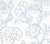 Alan Campbell Wallpaper: Potalla Outline - Custom French Blue on White Paper (5 YARD MINIMUM)