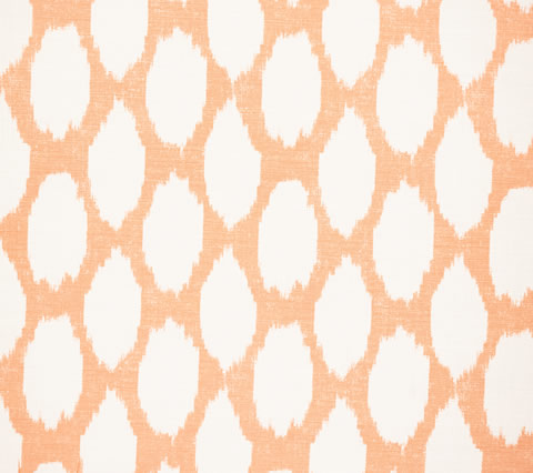 Quadrille Fabric: Adras Reverse - Custom Peach on White Belgian Linen / Cotton
