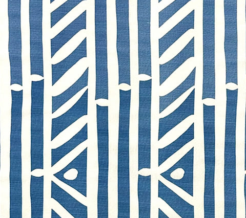 Alan Campbell Fabric: Candu - Custom Blue on White Belgian Linen / Cotton