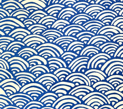 Quadrille Fabric: Lulu DK Rainbow II - New Navy on Light Tinted Linen / Cotton