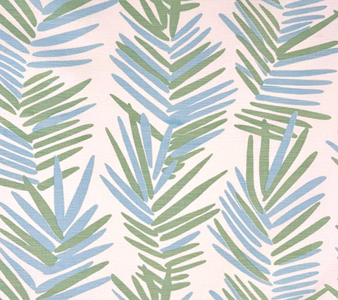 Quadrille Fabric: Lulu DK Riviera - Custom Icy Blue / Icy Green on White Linen / Cotton
