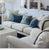China Seas Fabric: Conga Line - Custom Pale Aquas on White Belgian Linen / Cotton