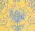 Quadrille Fabric: Charles Burger - Diva Poplin - Bleu / Jaune