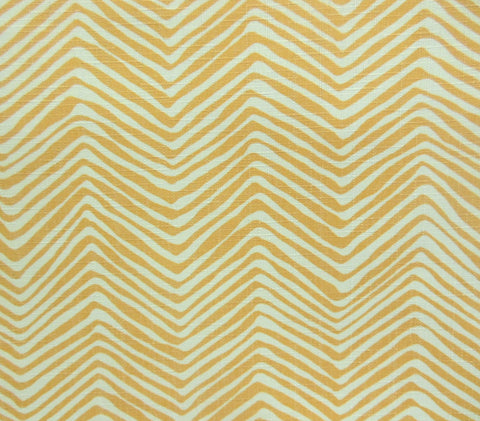 Alan Campbell Fabric Petite Zig Zag Custom Inca Gold on Tinted Flame Resistant Commercial Quality Trevira 