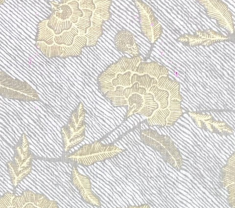 China Seas Fabric: Flores II Multicolor - Custom Grey / Cream on White 100% Linen