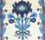 Quadrille Fabric: Henriot Floral - Custom Blues on Tinted Belgian Linen / Cotton