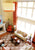China Seas Fabric: Hawthorne - Tomato on Tan 100% Linen