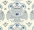 Home Couture Fabric: Clementine Embroidery - Custom Windsor / Royal / New Navy on Tinted Belgian Linen / Cotton