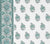 Home Couture Fabric: Persian Flower with Border - Custom Aquas on White 100% Linen