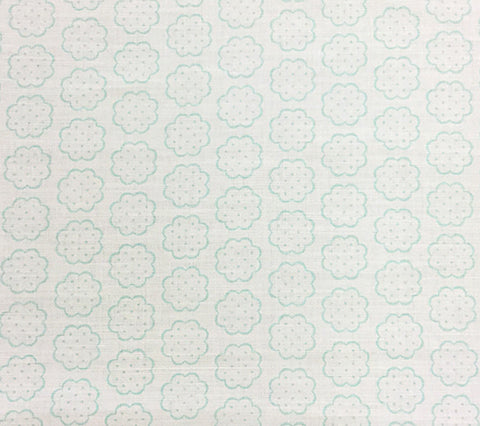 Quadrille Fabric: Sybil - Custom Pale Aqua on Tinted Belgian Linen/Cotton