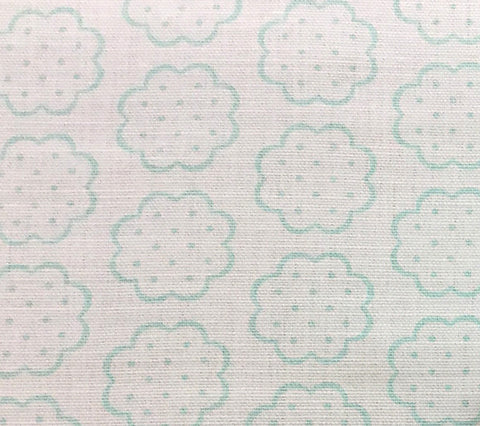 Quadrille Fabric: Sybil - Custom Pale Aqua on Tinted Belgian Linen/Cotton detail