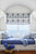 Home Couture Fabric: Kalamkari Border - Custom Slate / Sky / Royal Blue on Tinted Belgian Linen / Cotton