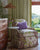 Quadrille Fabric: Les Indiennes Multicolor - Custom Multi Lilac / Plum / Green on Tinted Belgian Linen / Cotton