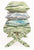 Quadrille Fabric: Ocean - Custom Multi Ice Blue on White Belgian Linen / Cotton